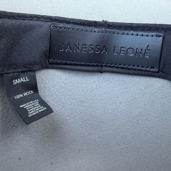 Janessa Leone Drew Wool Fedora Hat Gray Small Wide Brim 3.5” Minimalist Rancher main image 13